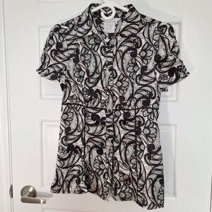 Fred David Black and White Top Size Small